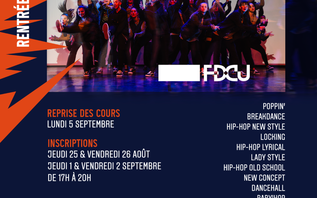 Reprise des cours le 5 septembre 2022 // Voici notre Affiche pour la Rentrée 2022-2023 / Infos sur le Flyer